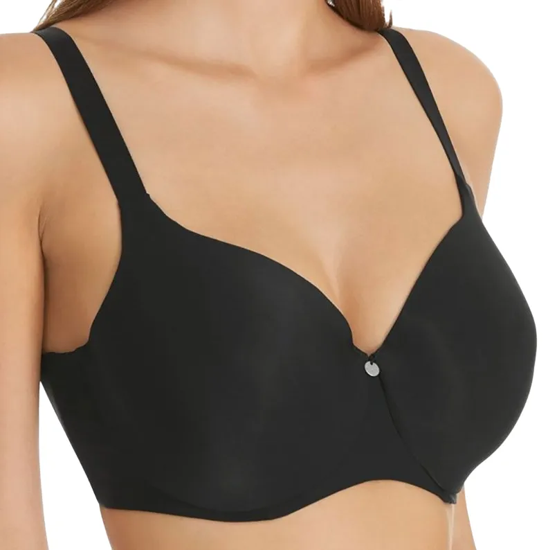 Hestia Womens Smoothing Contour T-Shirt Black Bra