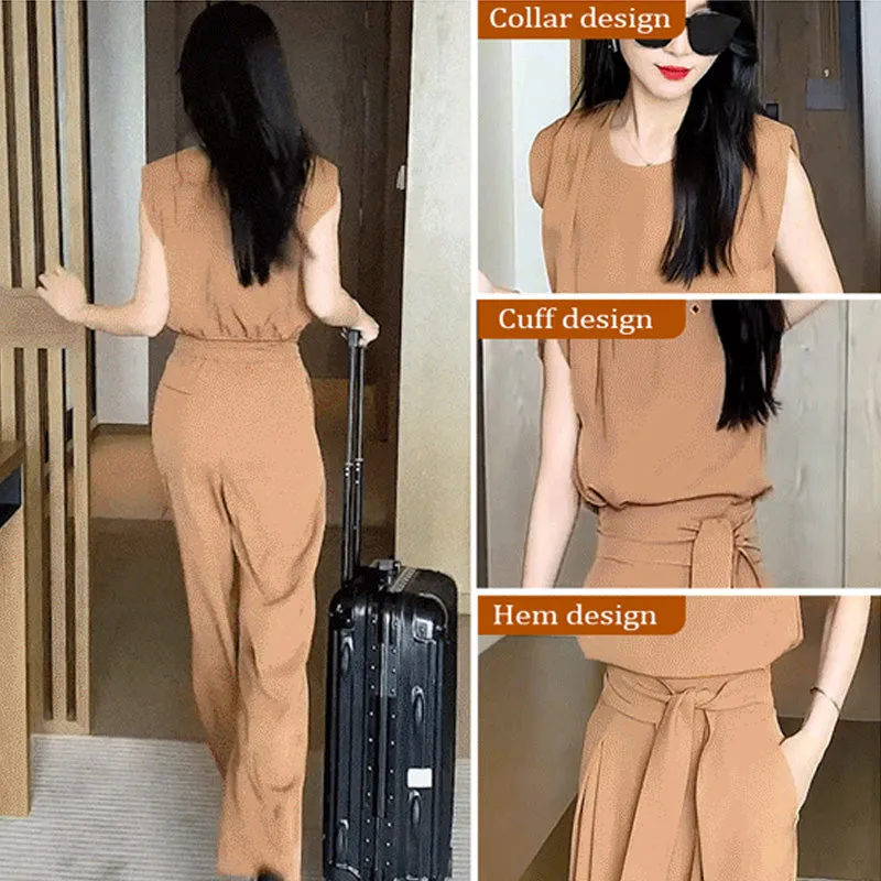 🎁Hot Sale 49% OFF⏳Fashion Sleeveless Wide-Legged Pants Set😍