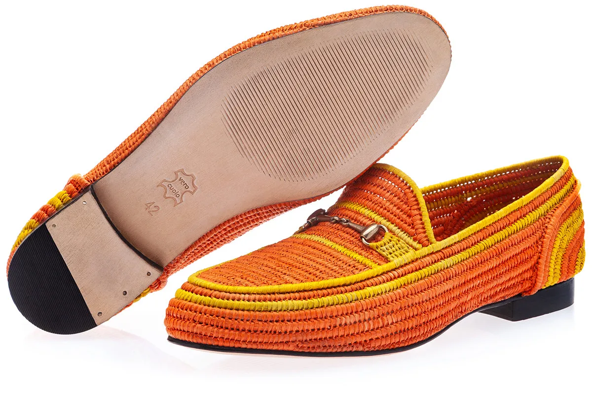 JADIDA RAFIA ORANGE LOAFERS