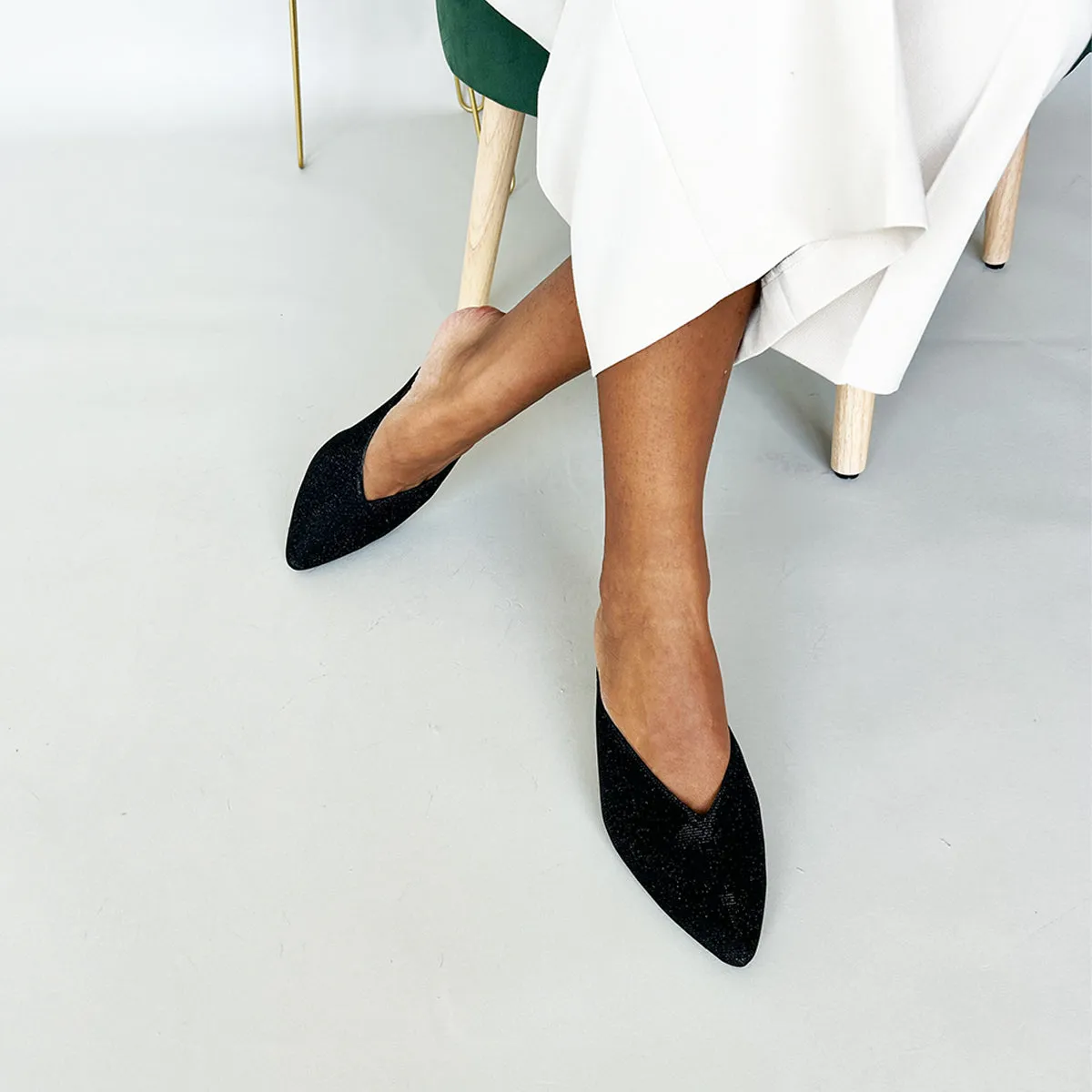 Jazz Extra-Wide Fit Mules - Black Shine