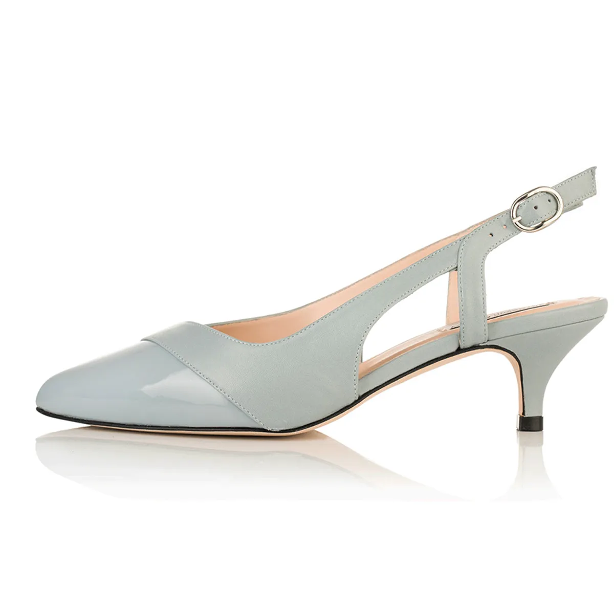 Lena Extra-Wide Fit Slingback - Pale Blue Leather