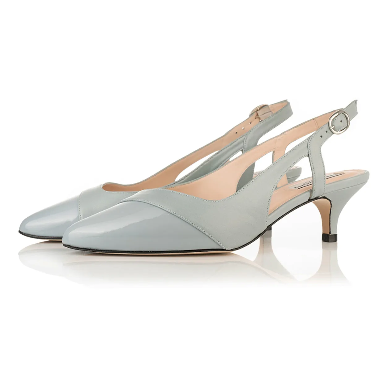 Lena Extra-Wide Fit Slingback - Pale Blue Leather