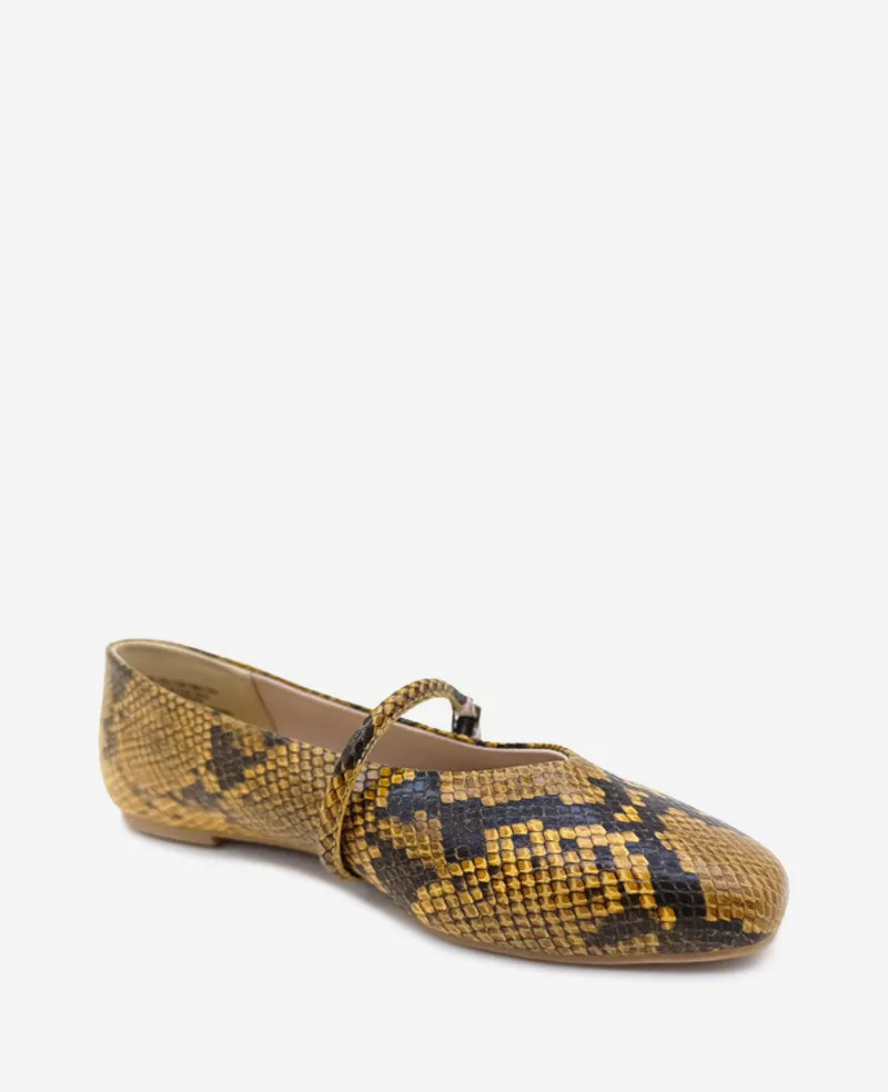 Magnolia Snakeskin Leather Ballet Flat