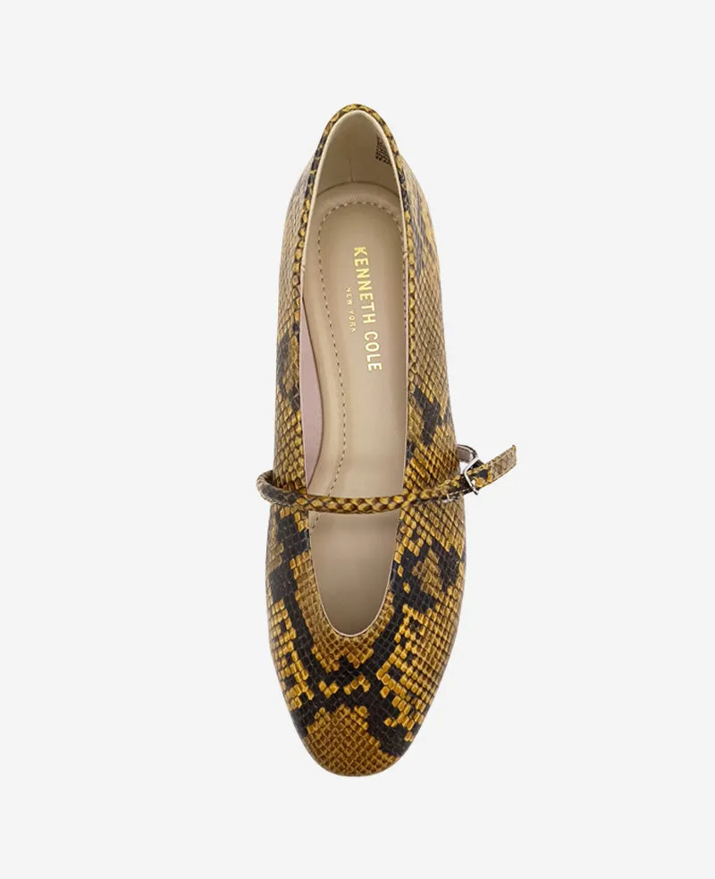 Magnolia Snakeskin Leather Ballet Flat