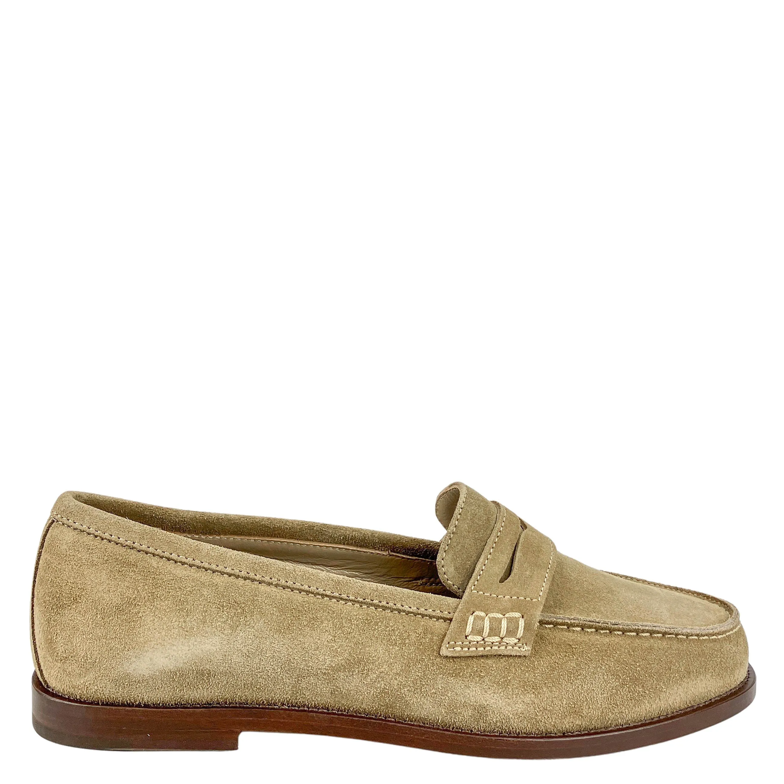 Manolo Blahnik Perrita Loafers in Dark Khaki