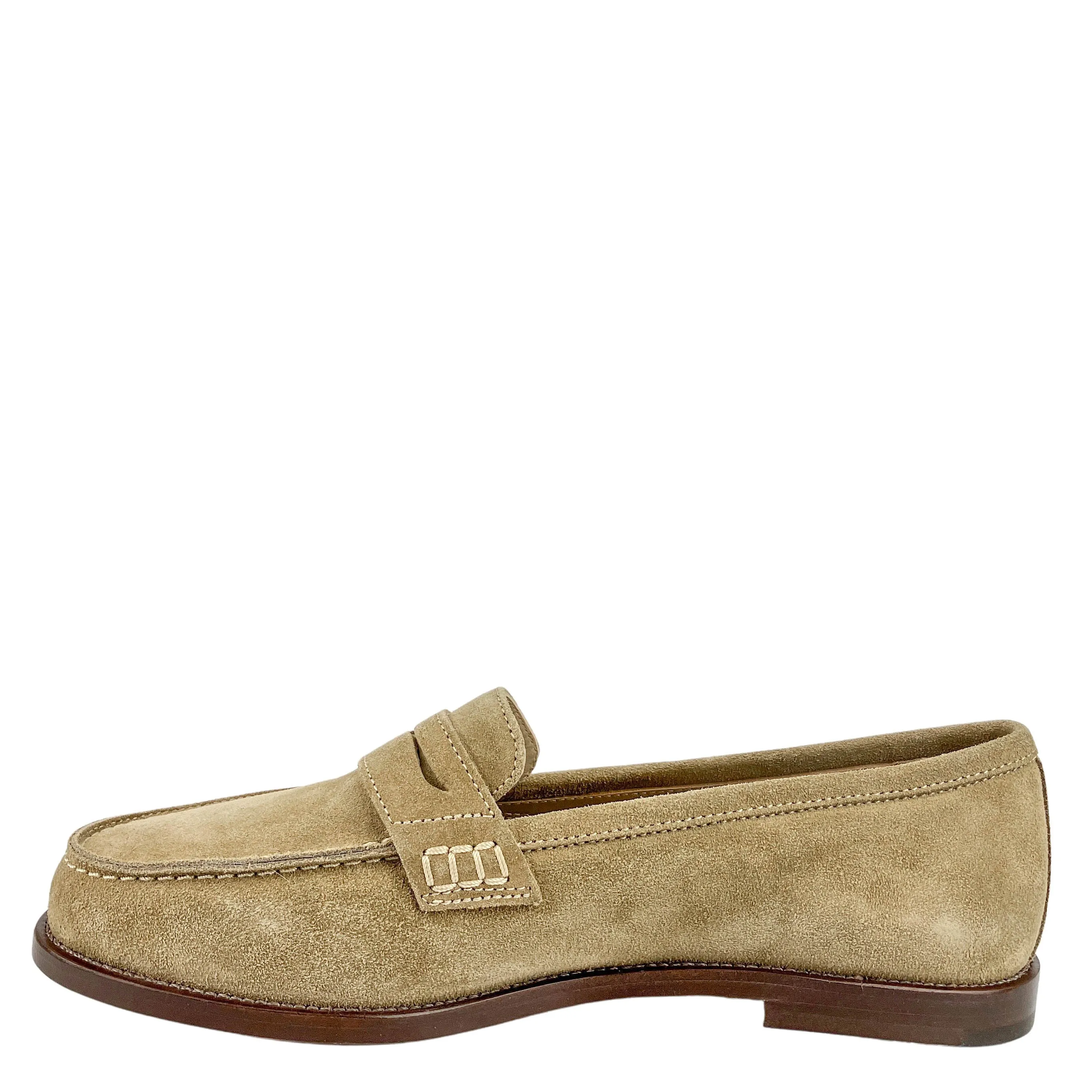 Manolo Blahnik Perrita Loafers in Dark Khaki