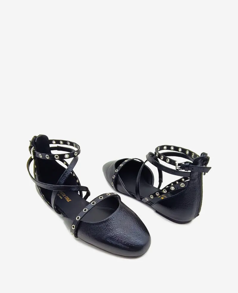 Mason Strappy Stud Flat