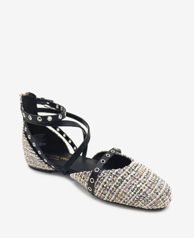 Mason Tweed Strappy Stud Flat