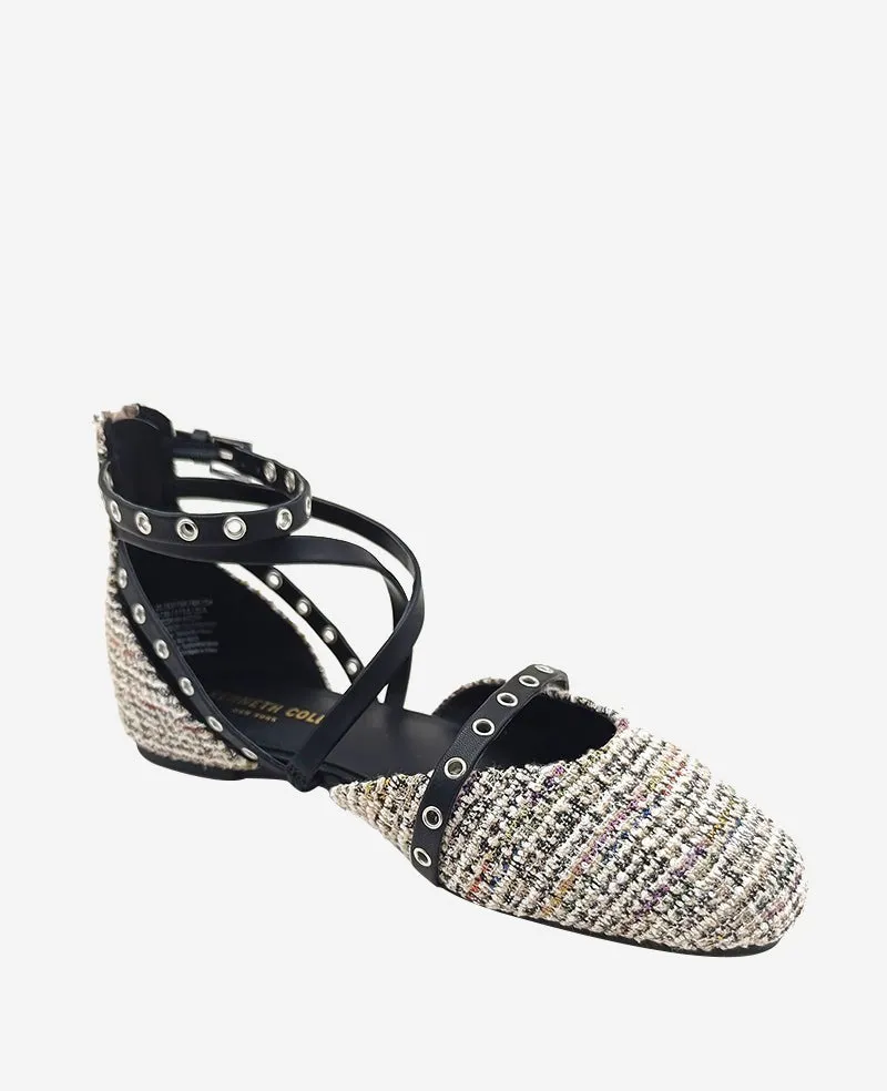 Mason Tweed Strappy Stud Flat