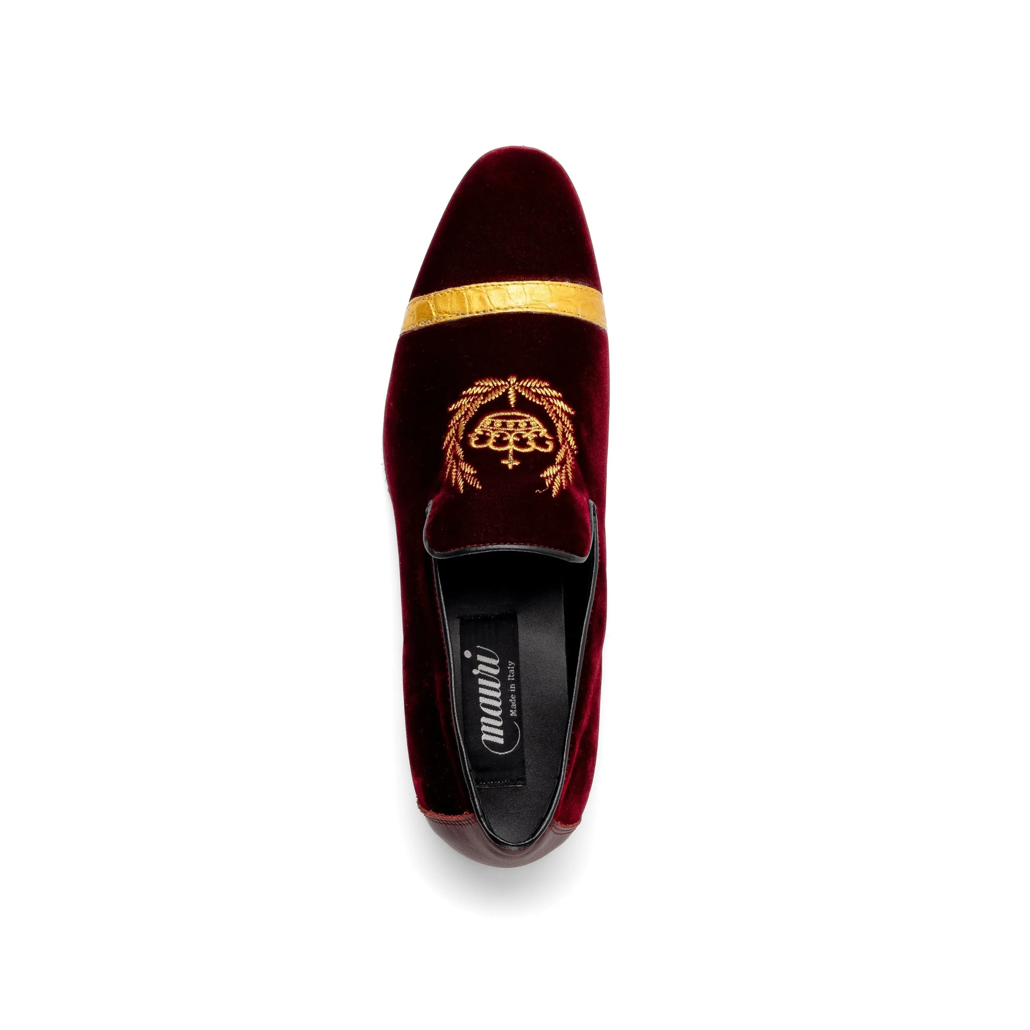 Mauri Crown 3296 Men's Shoes Ruby Red Alligator / Velvet / Nappa Leather Slip-On Loafers (MA5569)