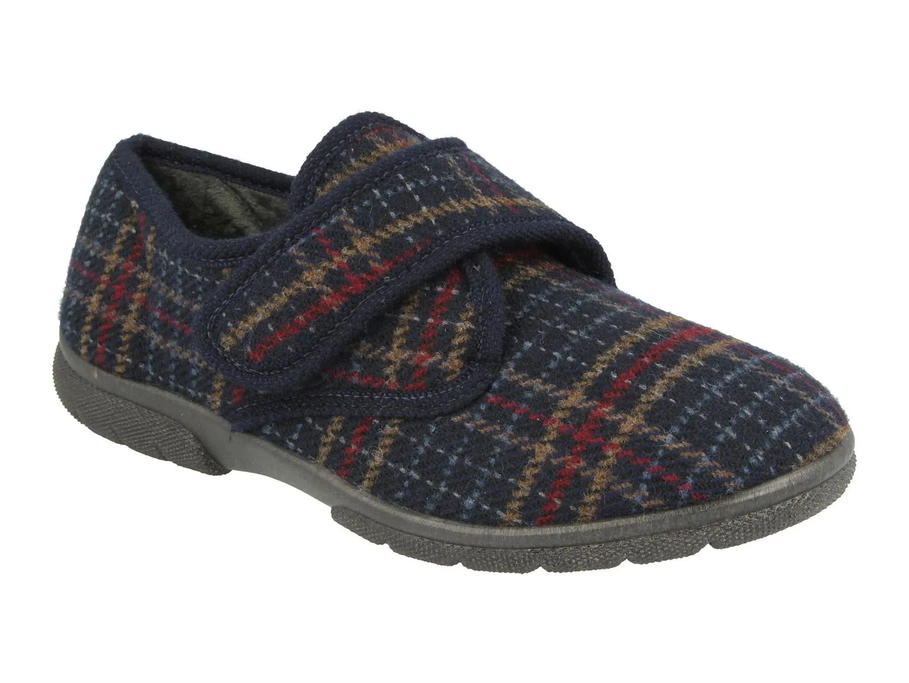 Mens Wide Fit DB Tartan Slippers