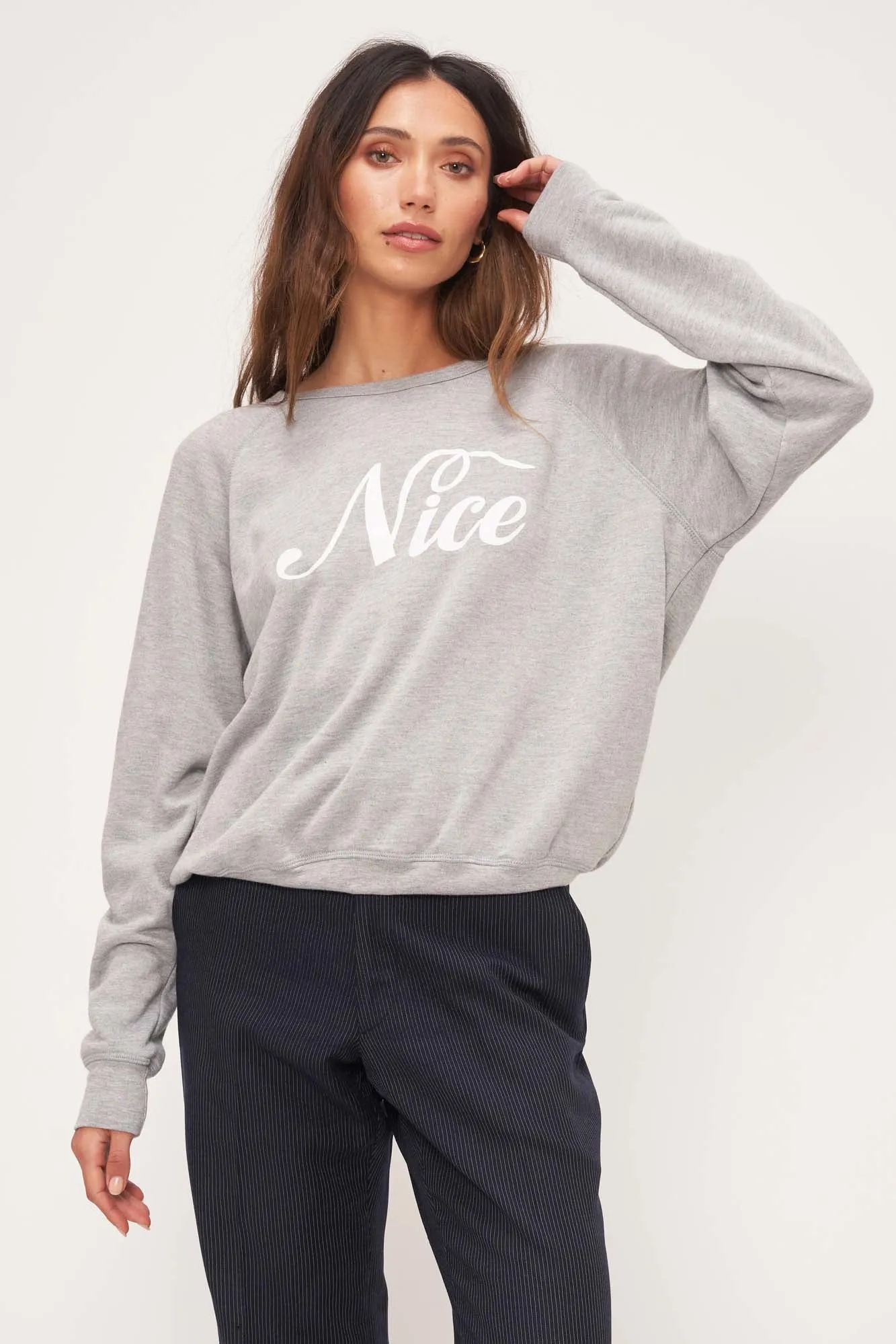 Naughty/Nice Reversible Sweatshirt - Heather Grey