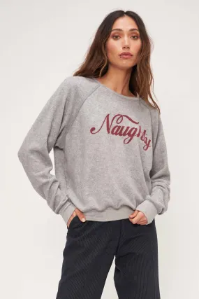 Naughty/Nice Reversible Sweatshirt - Heather Grey