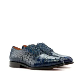 Navy Alligator Oxford Shoes