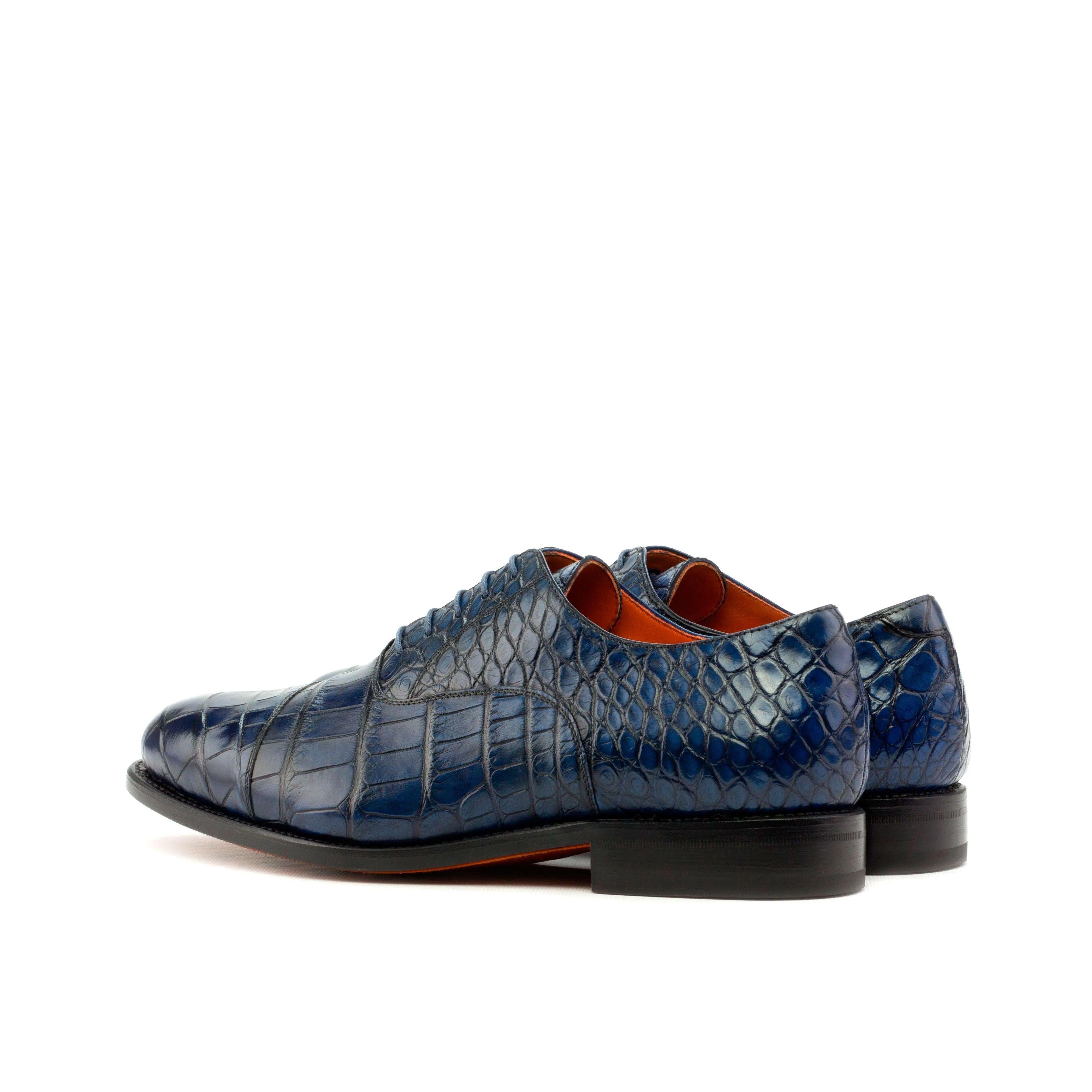 Navy Alligator Oxford Shoes