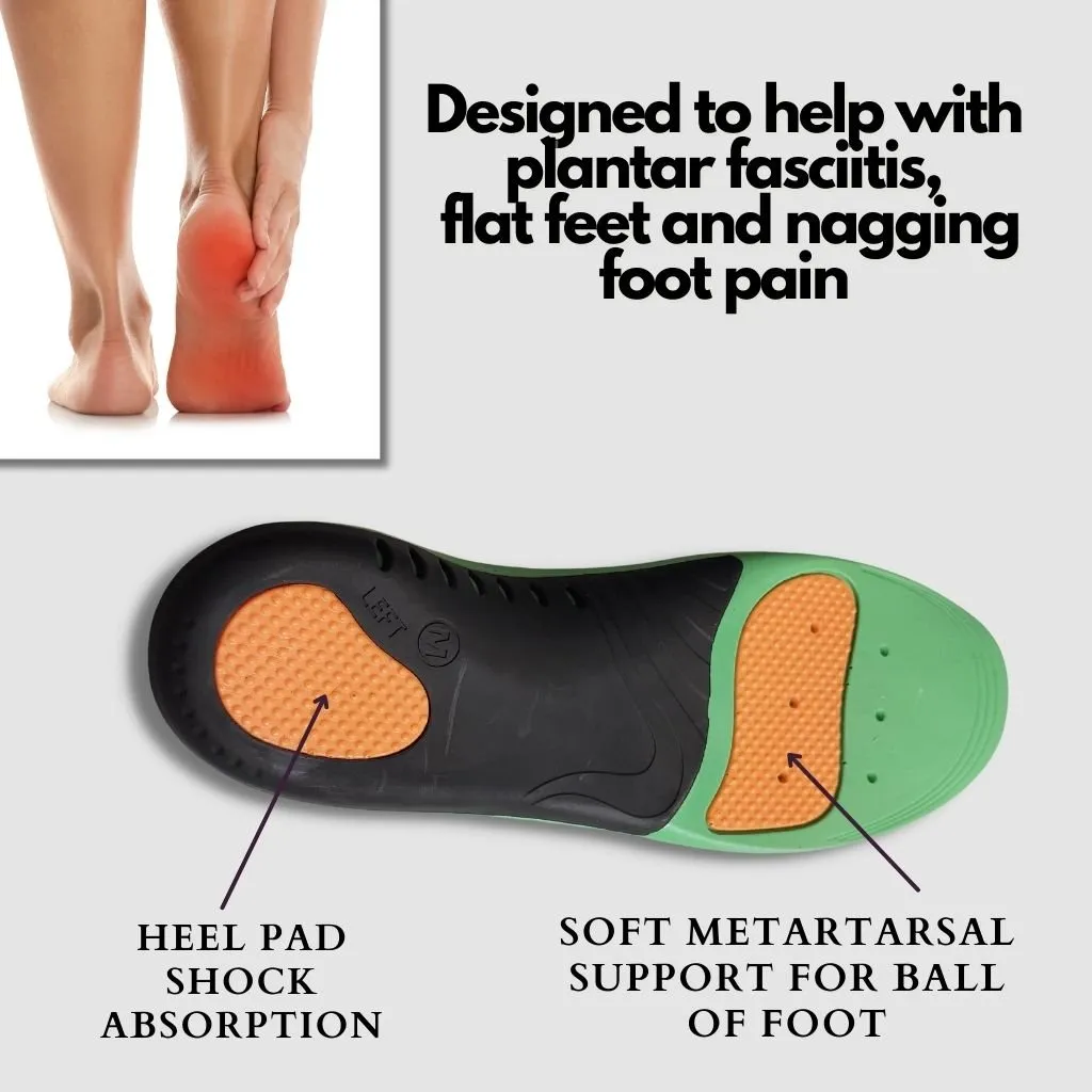 Padded Orthotic Insoles for Arch Support