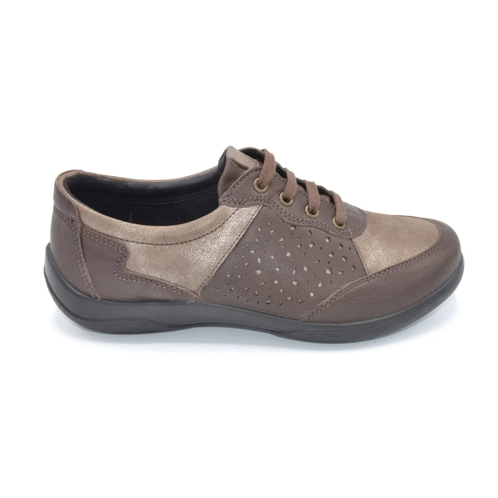 Padders Harp - Ladies Wider Fit Lace Up - 2V (2E-3E) Fitting - Brown