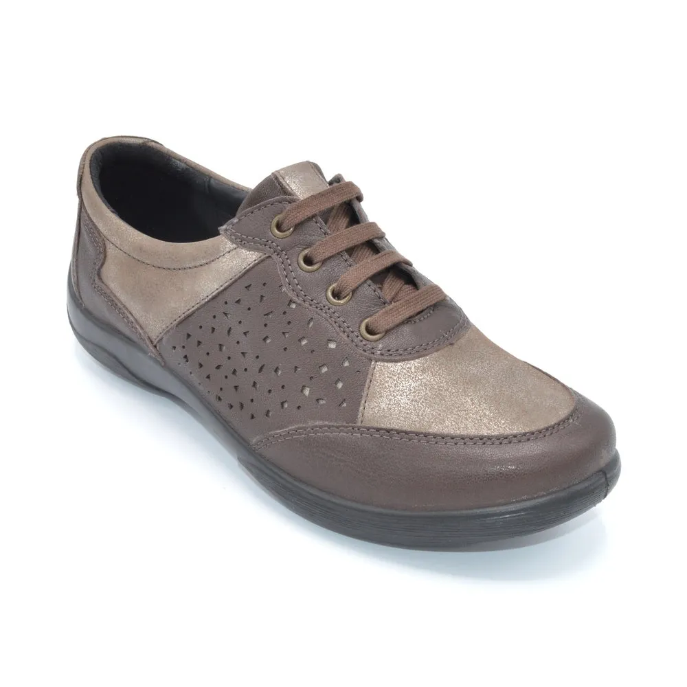 Padders Harp - Ladies Wider Fit Lace Up - 2V (2E-3E) Fitting - Brown