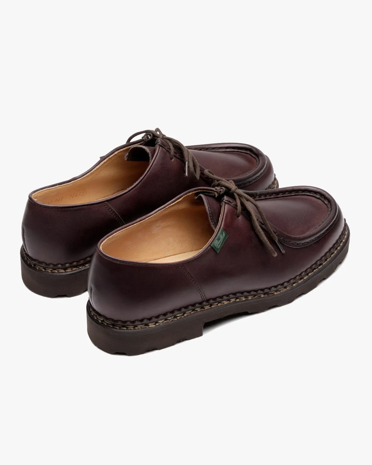 Paraboot Michael Piped Seam Derby Shoe - Lisse Cafe / Marche Marron