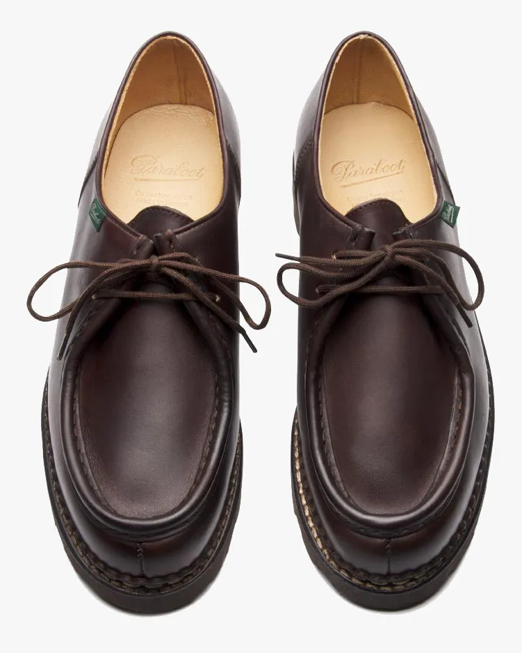 Paraboot Michael Piped Seam Derby Shoe - Lisse Cafe / Marche Marron