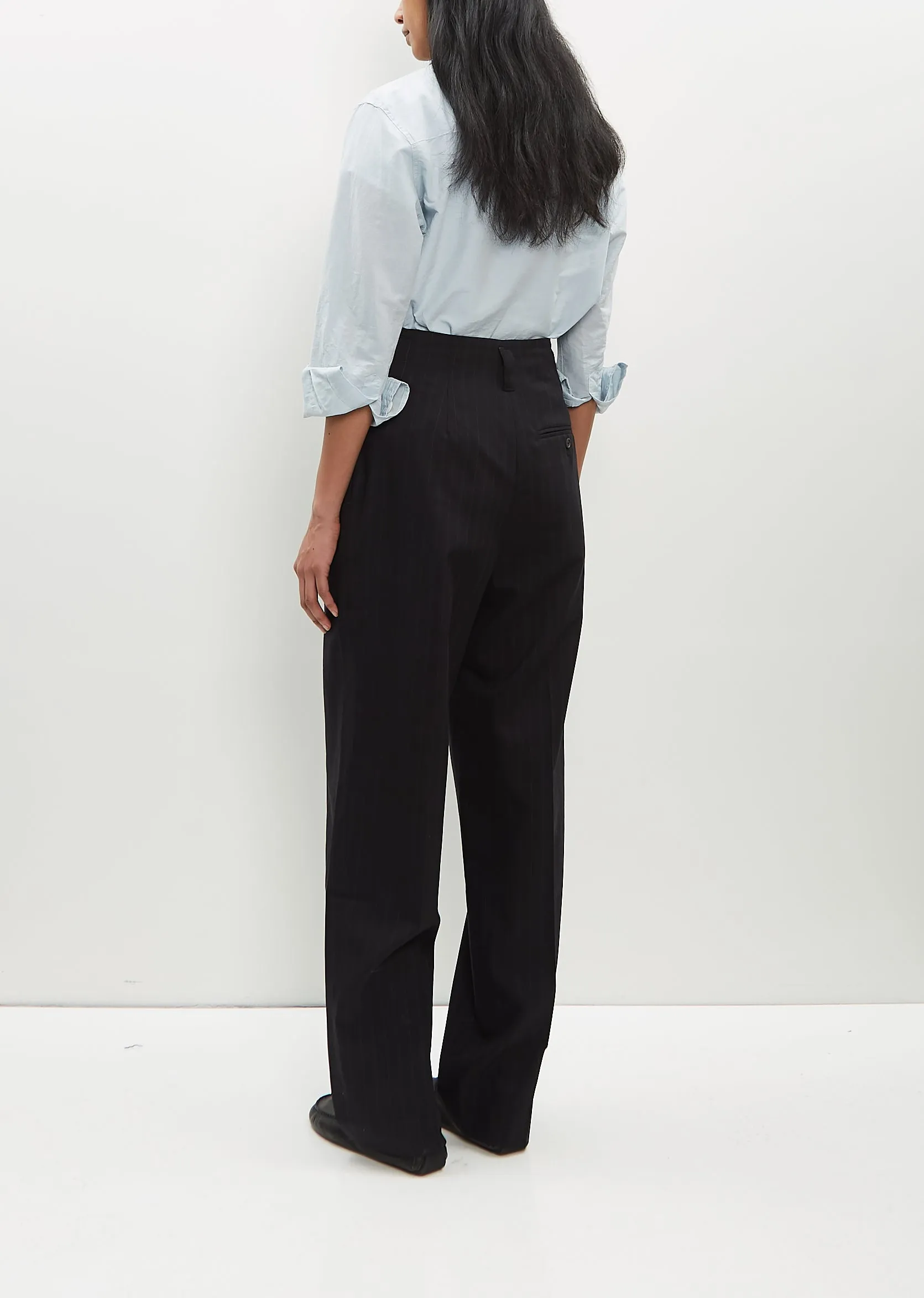 Pinstripe Wool Twin Pleat Trouser