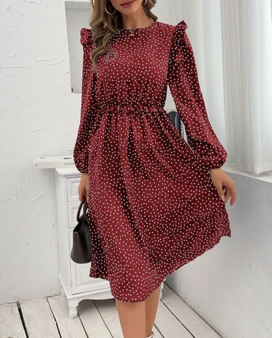 Polka Dot Button Back Dress