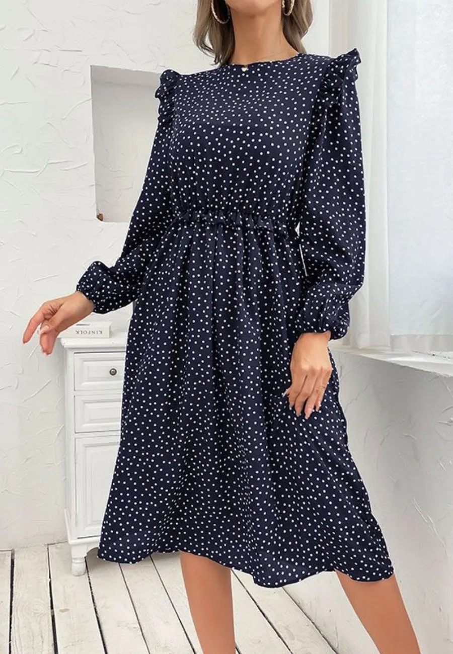 Polka Dot Button Back Dress