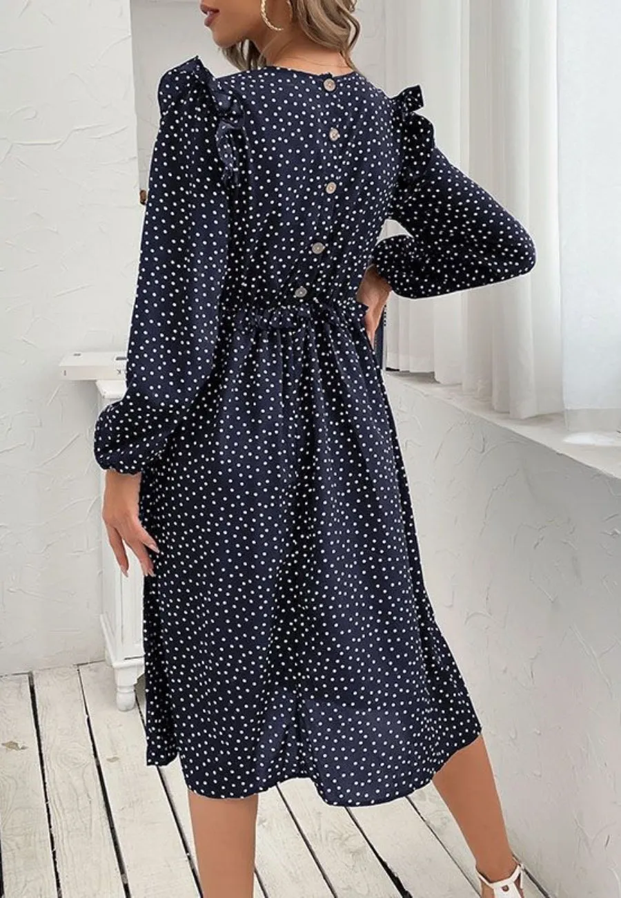 Polka Dot Button Back Dress