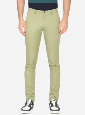 Sage Green Solid Neo Fit Casual Trouser | Greenfibre