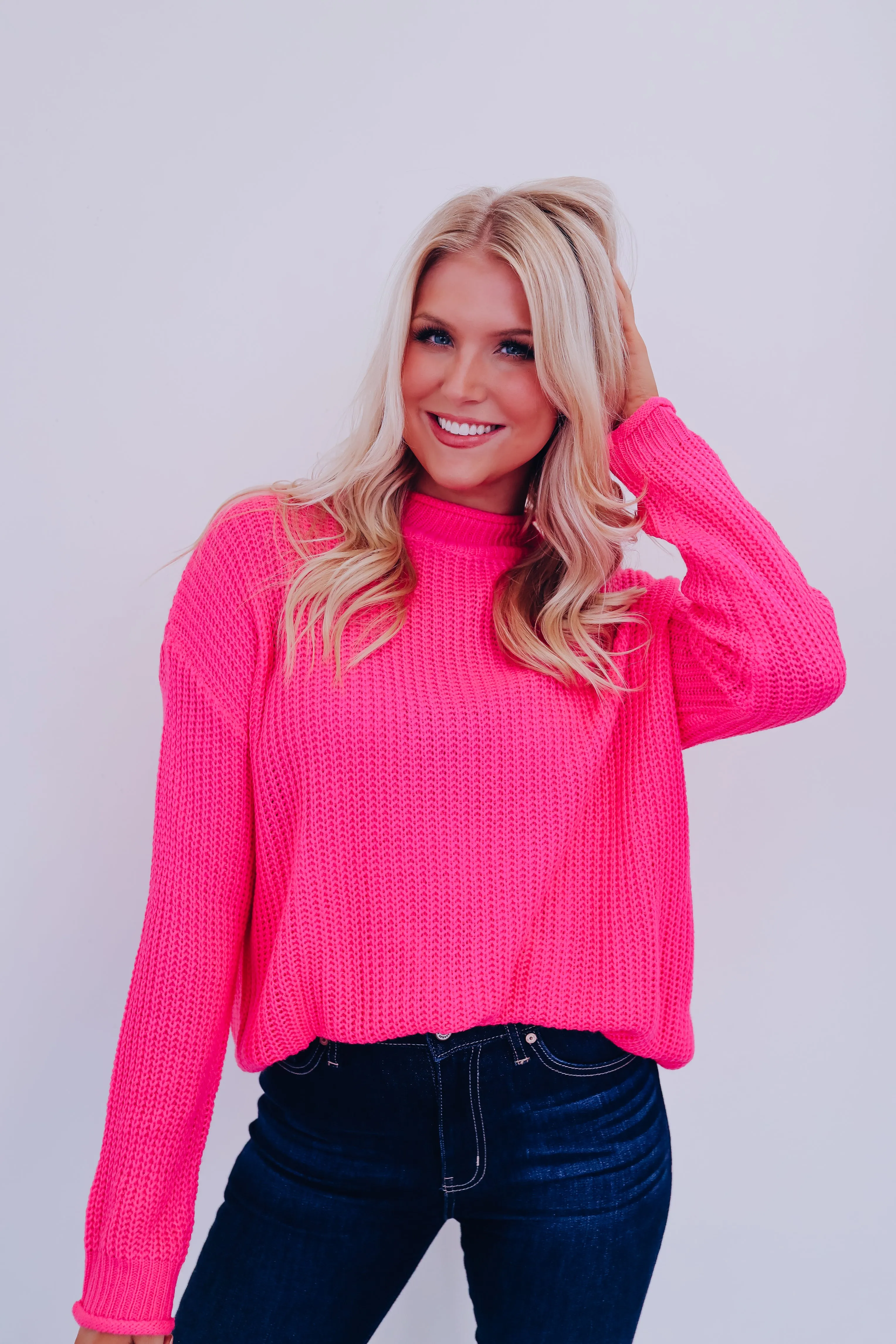 Saratoga Solid Knit Tunic Sweater - Pink