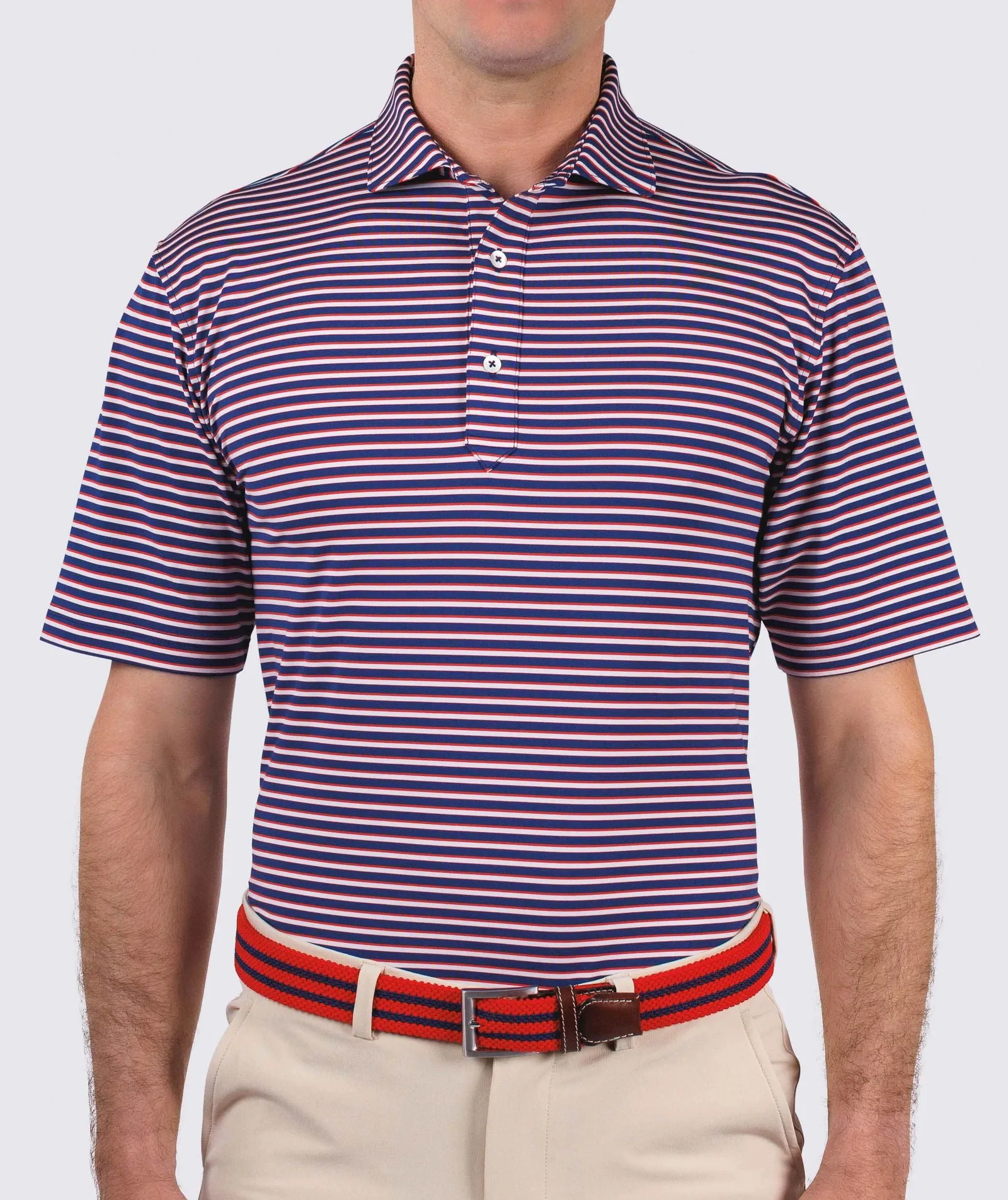 Sherman Stripe Performance Polo - Closeout