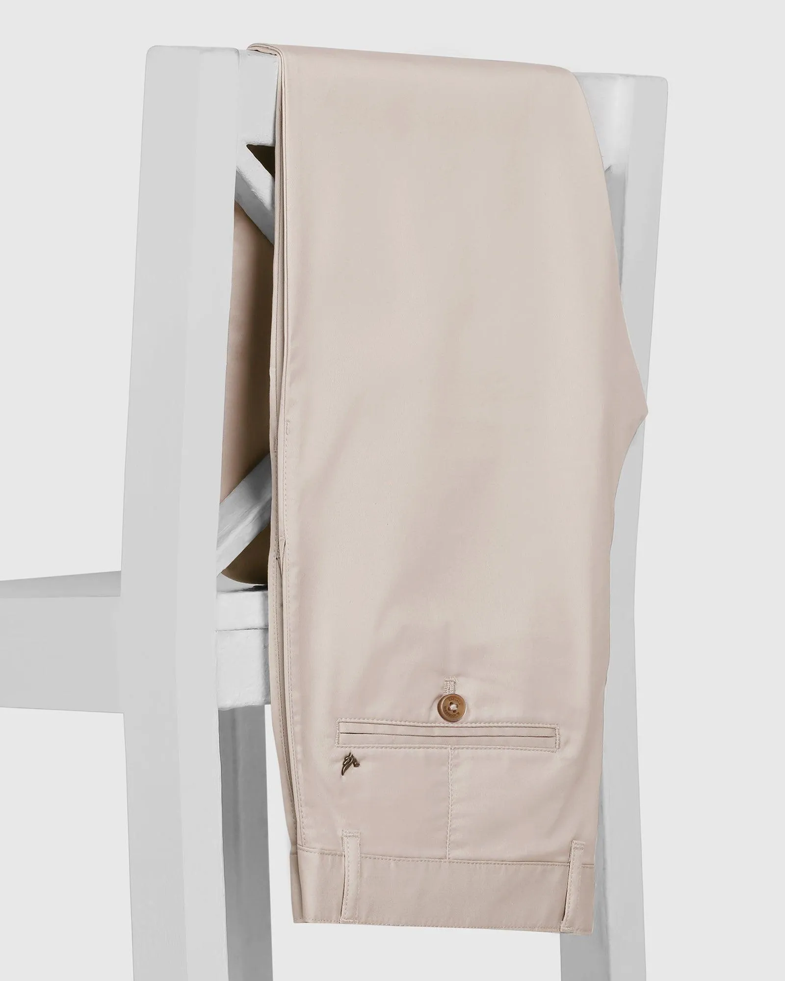 Slim Fit B-91 Casual Stone Beige Solid Khakis - Prince