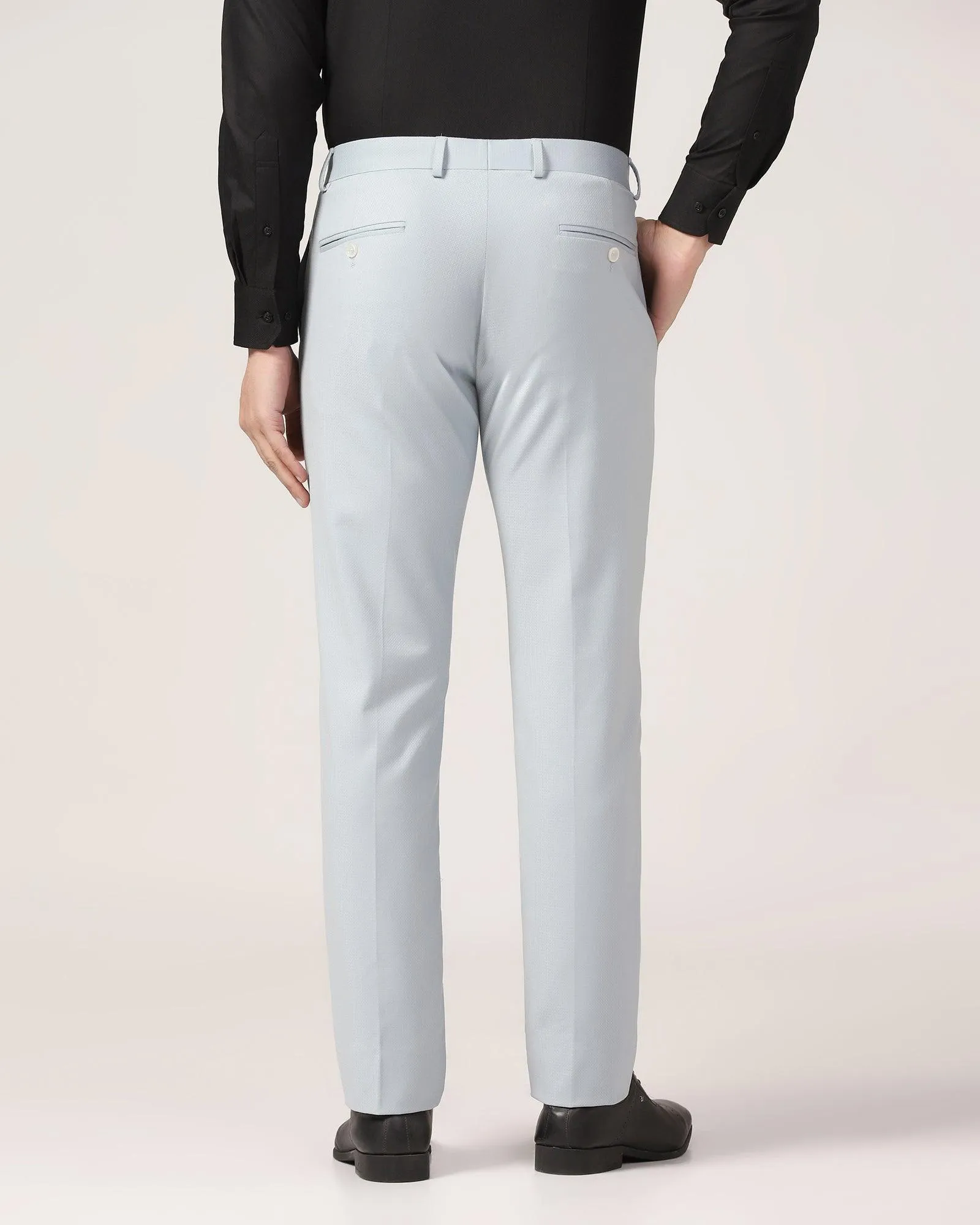 Slim Fit B-91 Formal Blue Textured Trouser - Adler