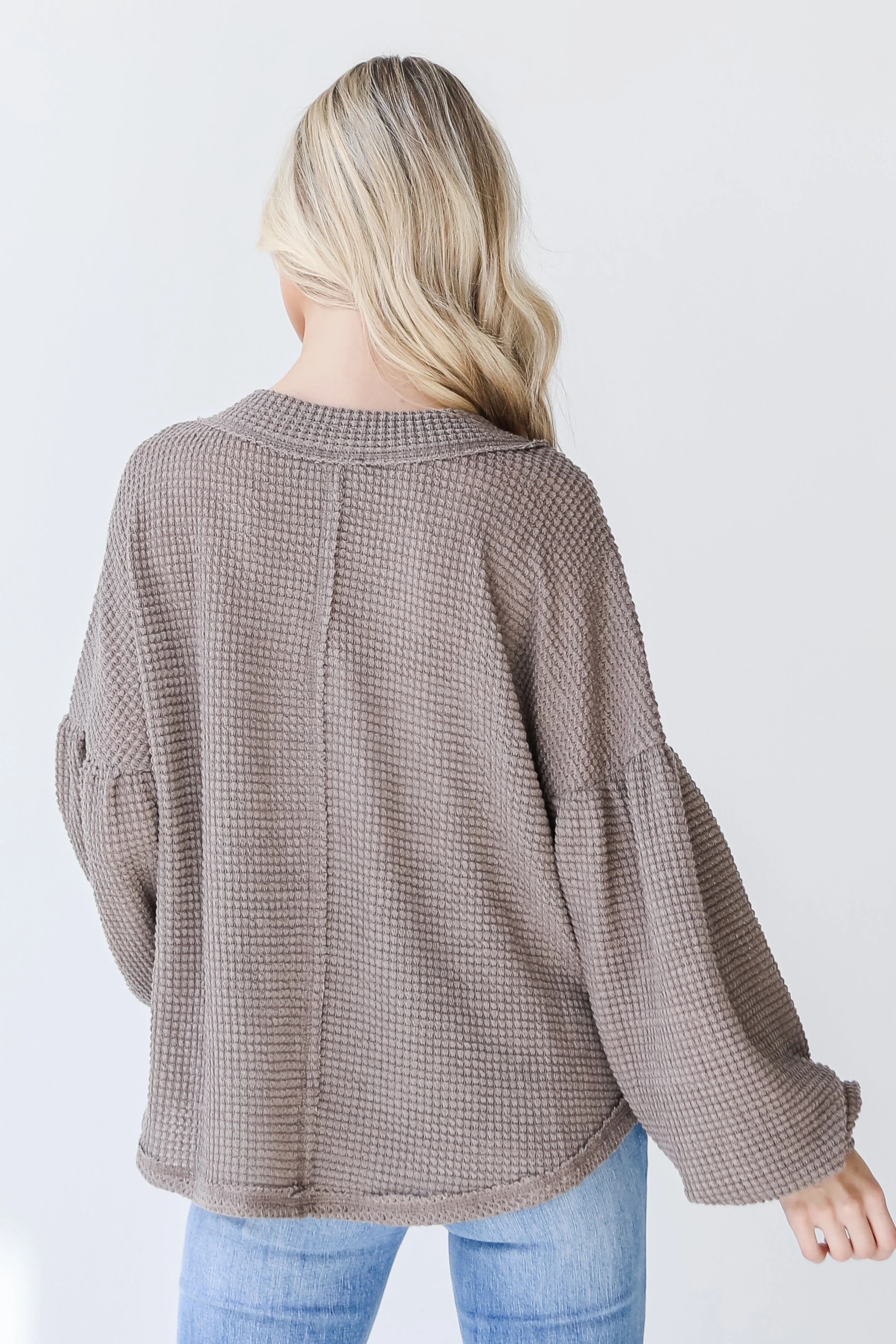 Something In The Air Waffle Knit Top