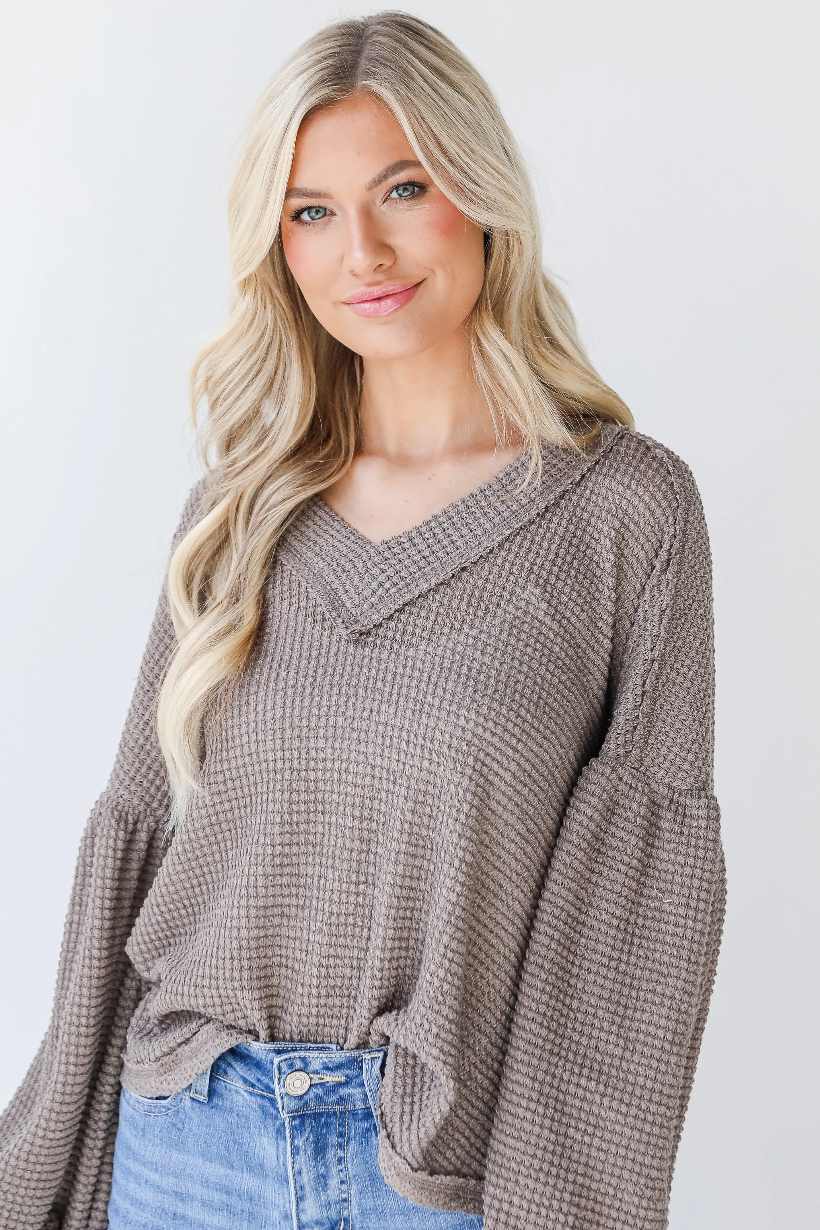 Something In The Air Waffle Knit Top