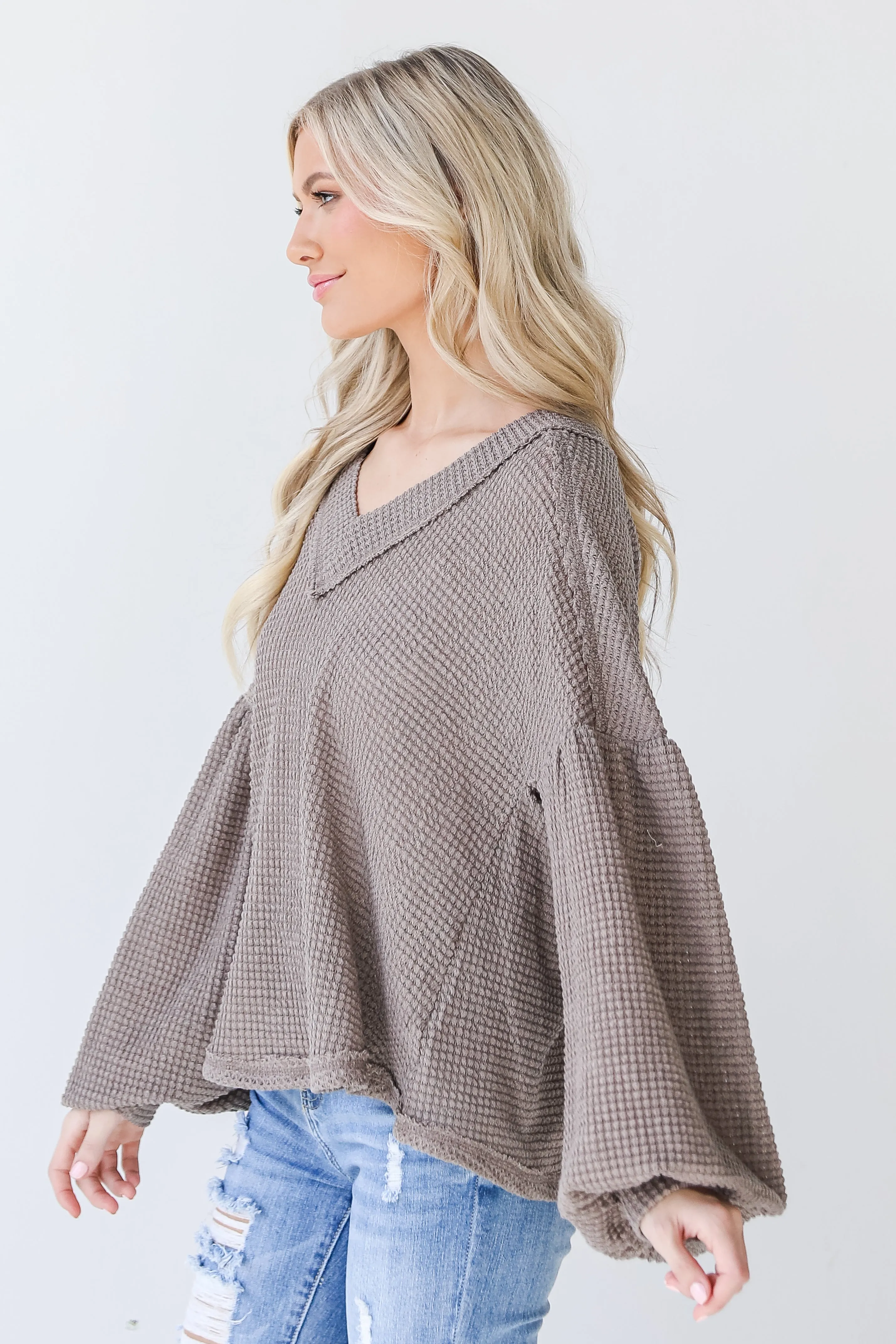 Something In The Air Waffle Knit Top