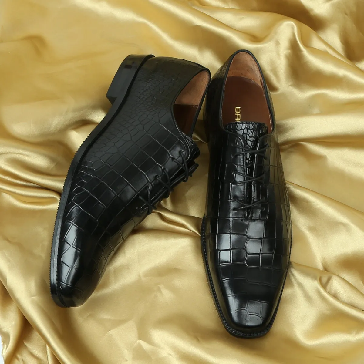 Specially Crafted Combo For T-20 World Cup Team India's Formal Attire Croco Textured Black Genuine Leather Oxford Lace-up Shoe With New Buckle Belt