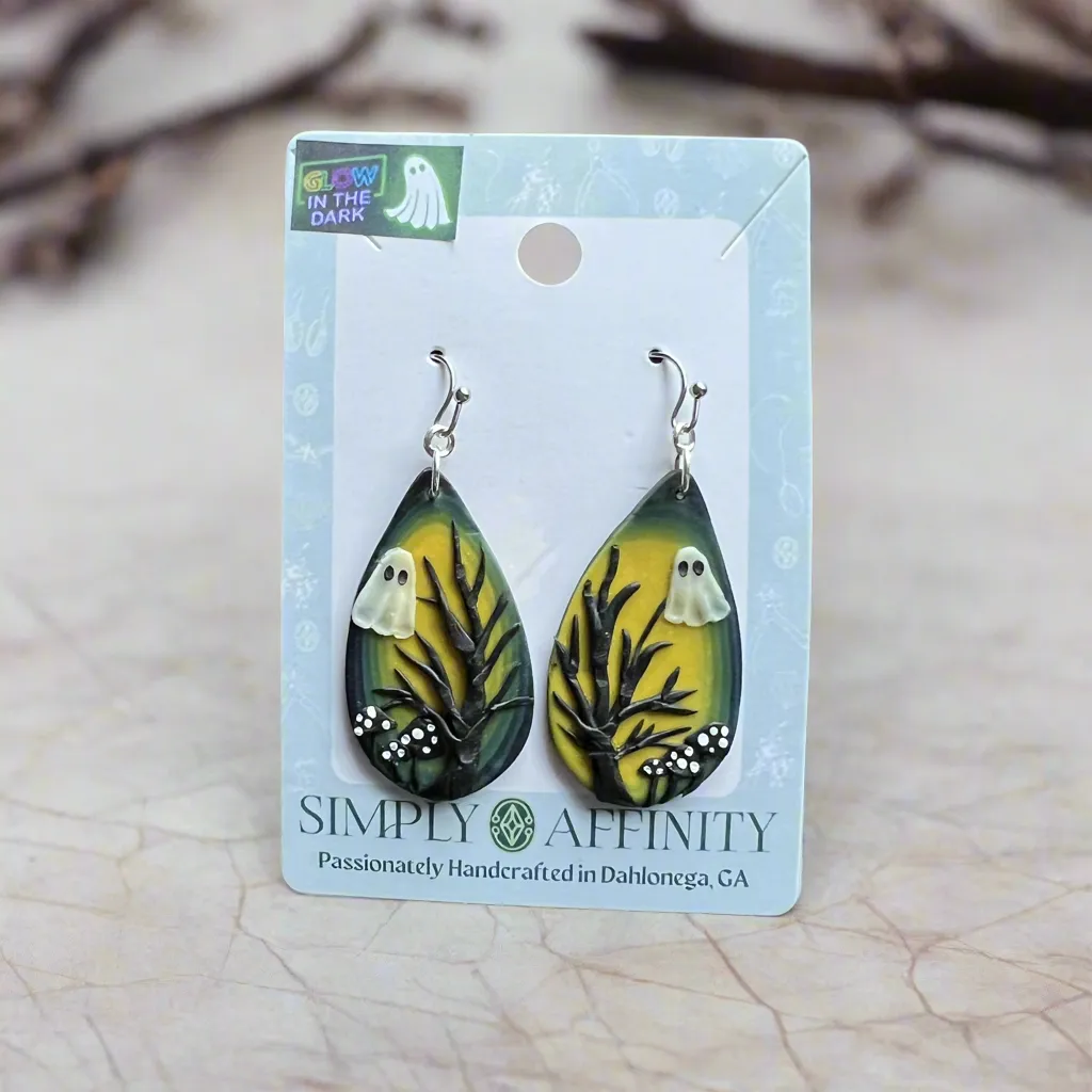 Spooky Forest Earrings with *GLOW in the Dark Ghosts*