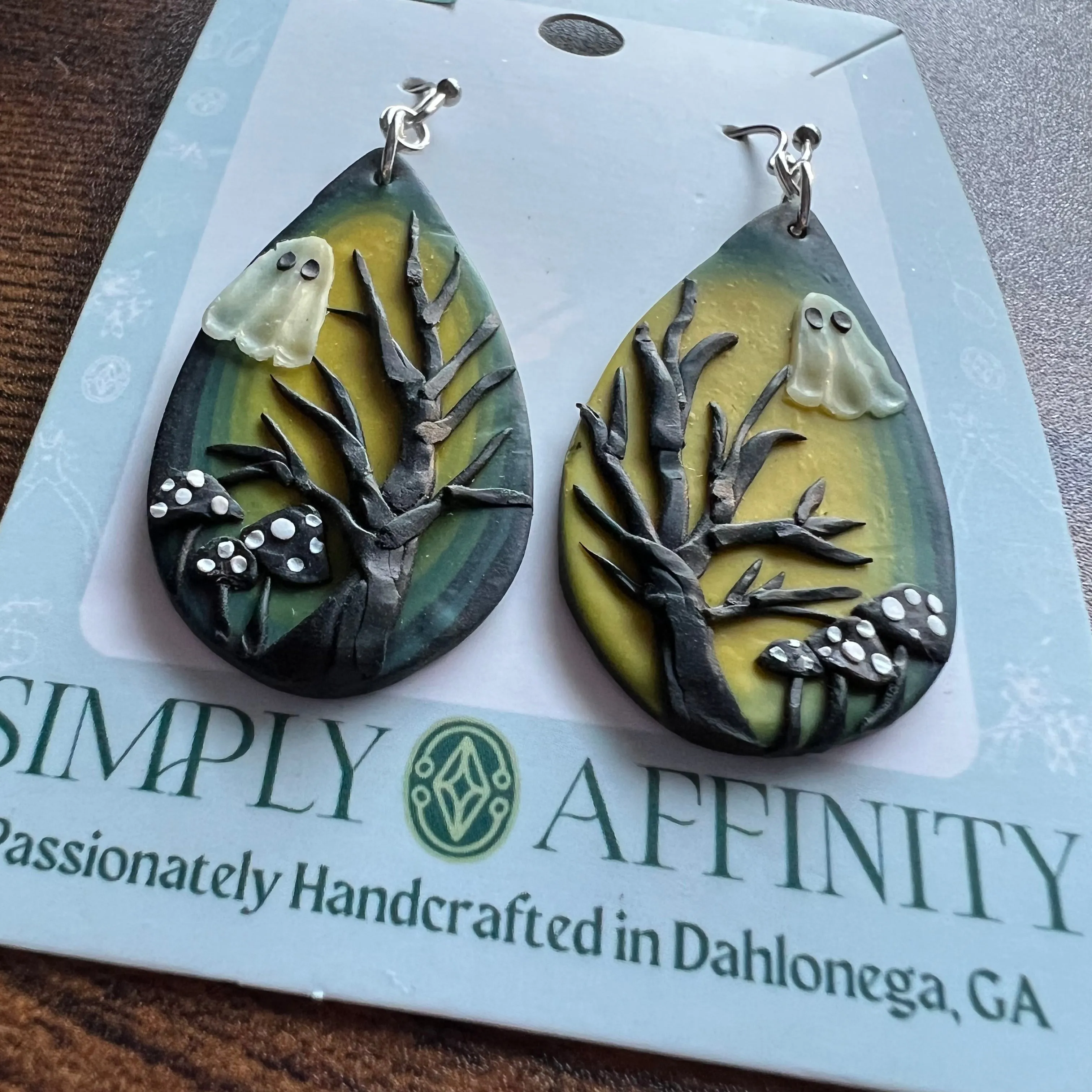 Spooky Forest Earrings with *GLOW in the Dark Ghosts*