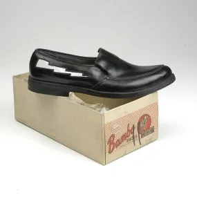 sz 11 Deadstock 1950s Men's Rockabilly Loafers with White Lightning Bolts