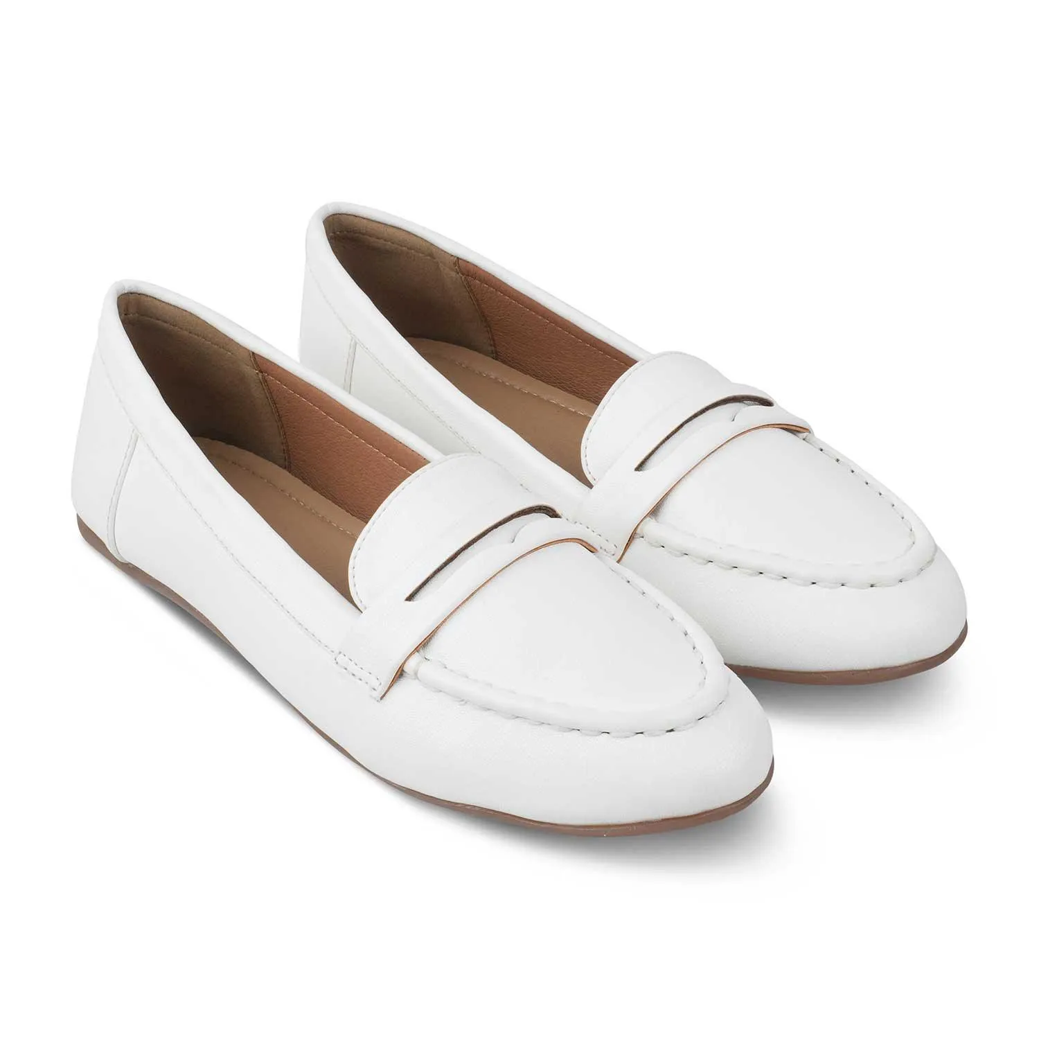 The Snap White Women's Casual Loafers Tresmode