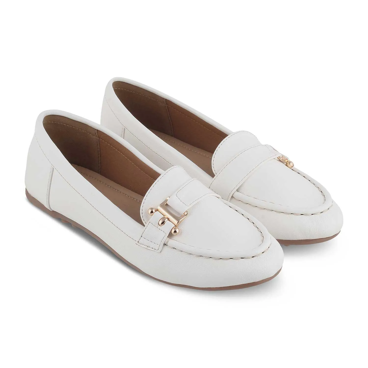 Tresmode Sativa White Women's Dress Loafers