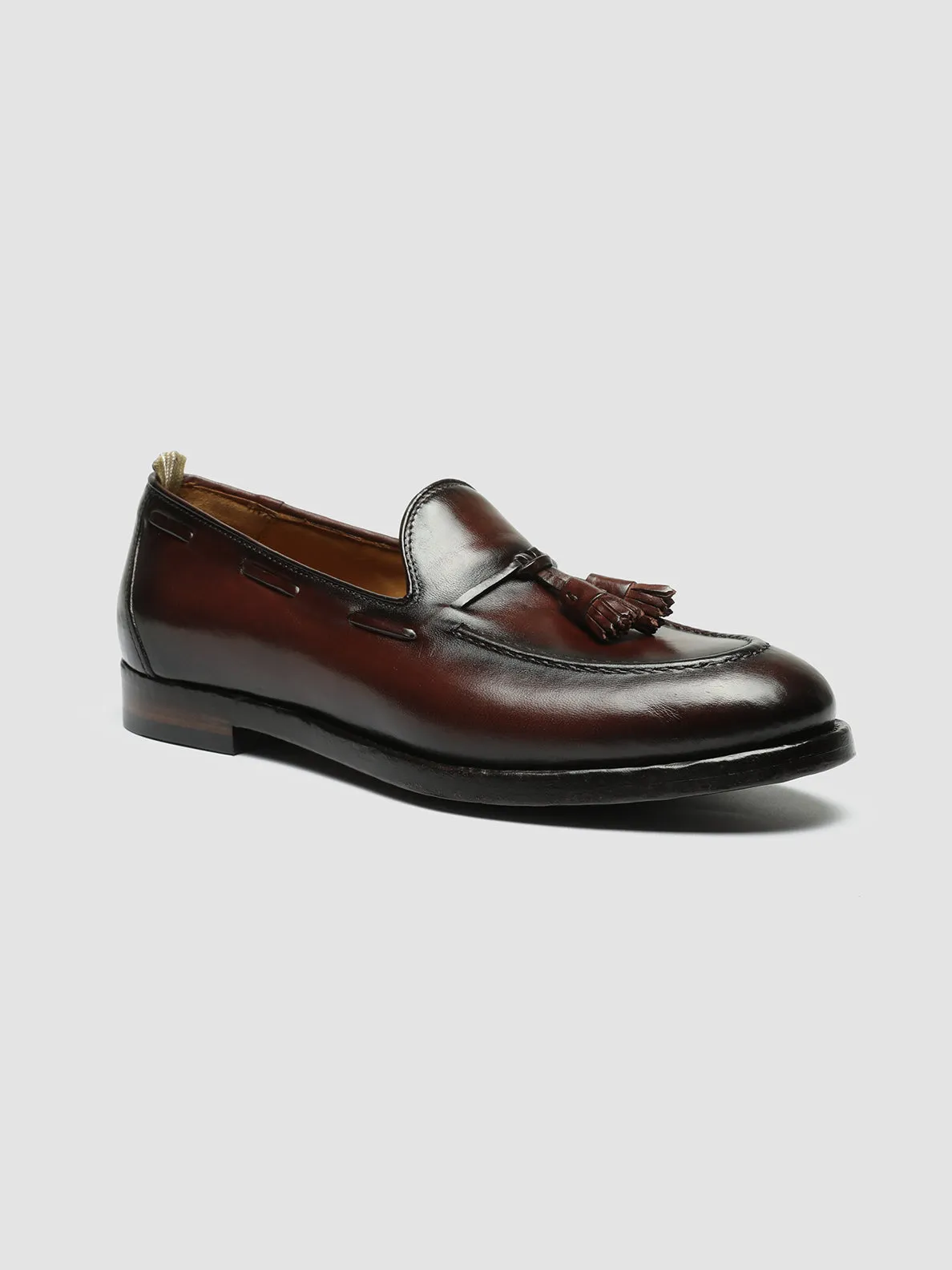 TULANE 001 - Burgundy Leather Tassel Loafers