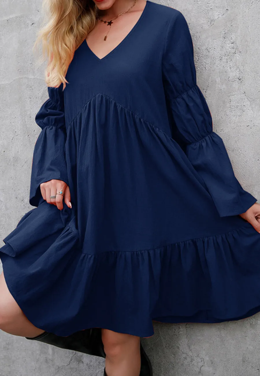 V Neck Marie Sleeves Dress