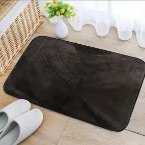 Velvet Plush Comfort Black Room Mat (100% Anti-Slip)