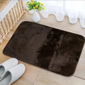 Velvet Plush Comfort Coffee Brown Room Mat (100% Anti-Slip)