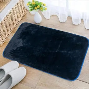 Velvet Plush Comfort Midnight Blue Room Mat (100% Anti-Slip)