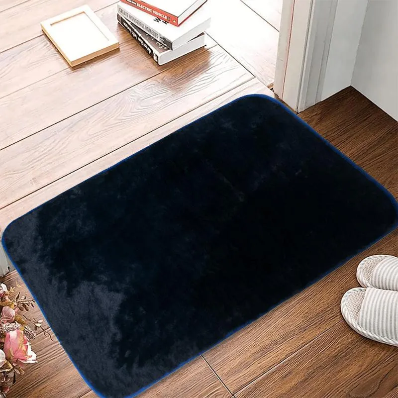 Velvet Plush Comfort Midnight Blue Room Mat (100% Anti-Slip)