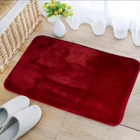 Velvet Plush Comfort Ruby Red Room Mat (100% Anti-Slip)