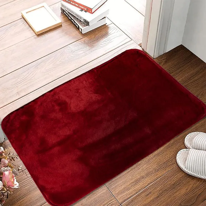 Velvet Plush Comfort Ruby Red Room Mat (100% Anti-Slip)